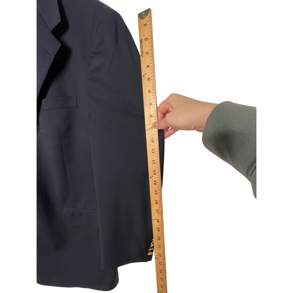 Hart Schaffner&Marx 40R Wool Blazer Old Money Gold Buttons Jacket Navy Blue EUC! - Picture 5 of 9